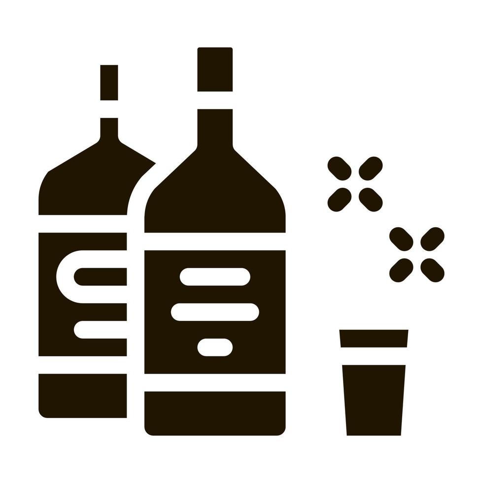 bebida botella taza icono vector glifo ilustración