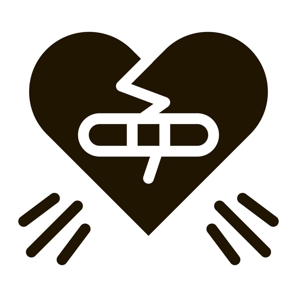 Glued Heart Icon Vector Glyph Illustration