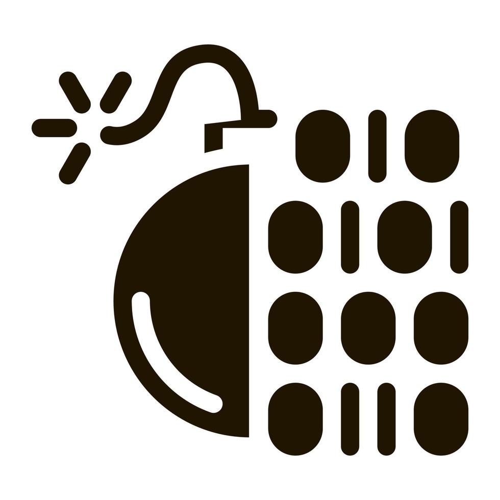 Binary Code Bomb Icon Vector Glyph Illustration