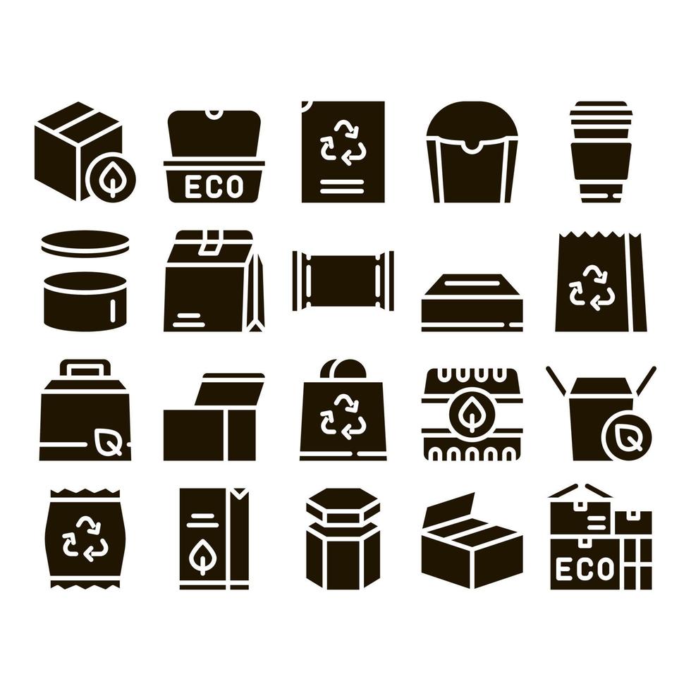 Packaging Collection Elements Vector Icons Set