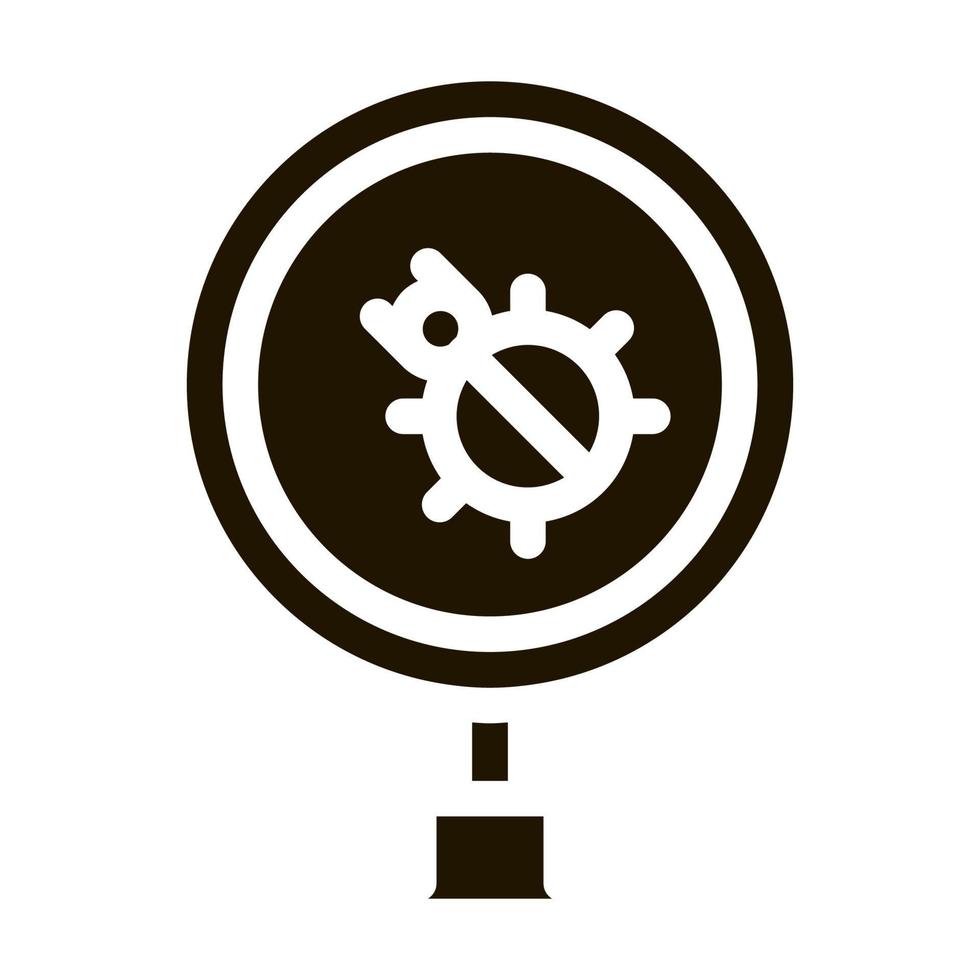 Bug Magnifier Icon Vector Glyph Illustration