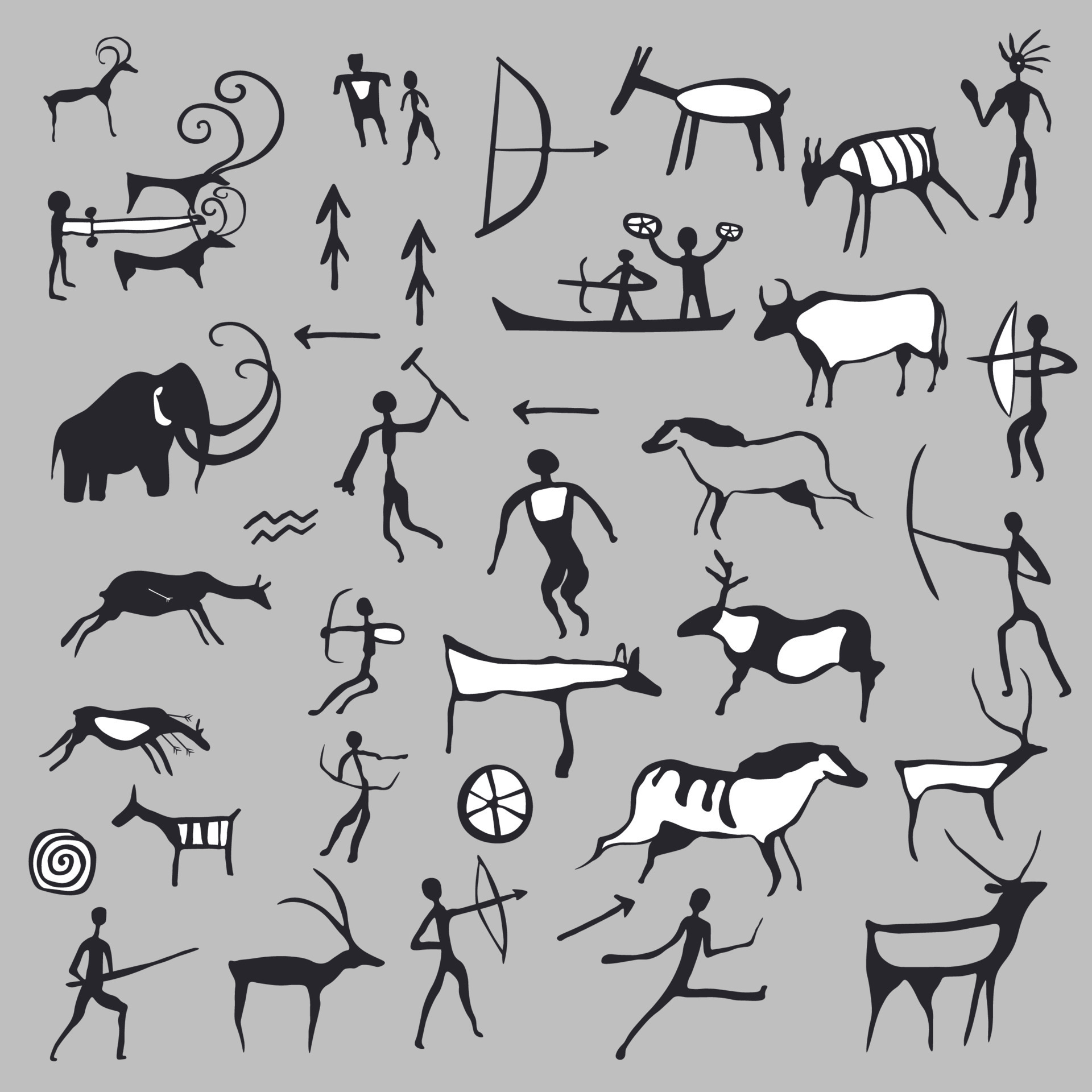 Drawings from caves, ancient arts and symbols 17527143 Vector Art at