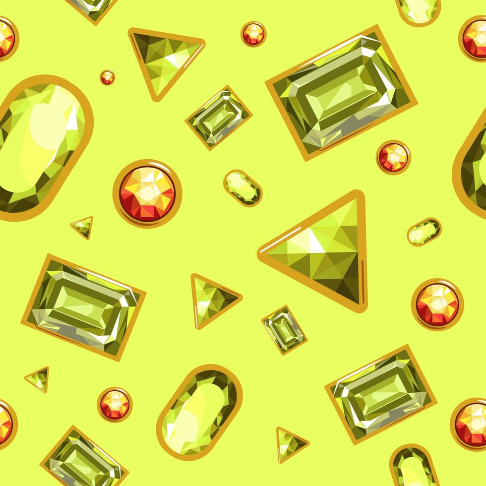 Gems and precious stones, brilliants and emeralds vector