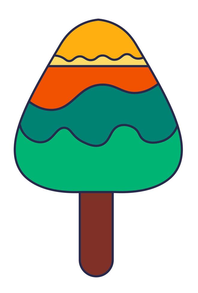 Colorful tree, game element or sticker of plant vector