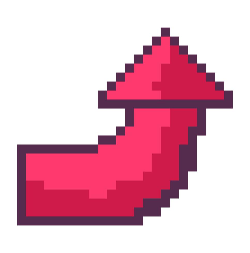 Pixelated arrow showing direction, game 8 bit vector
