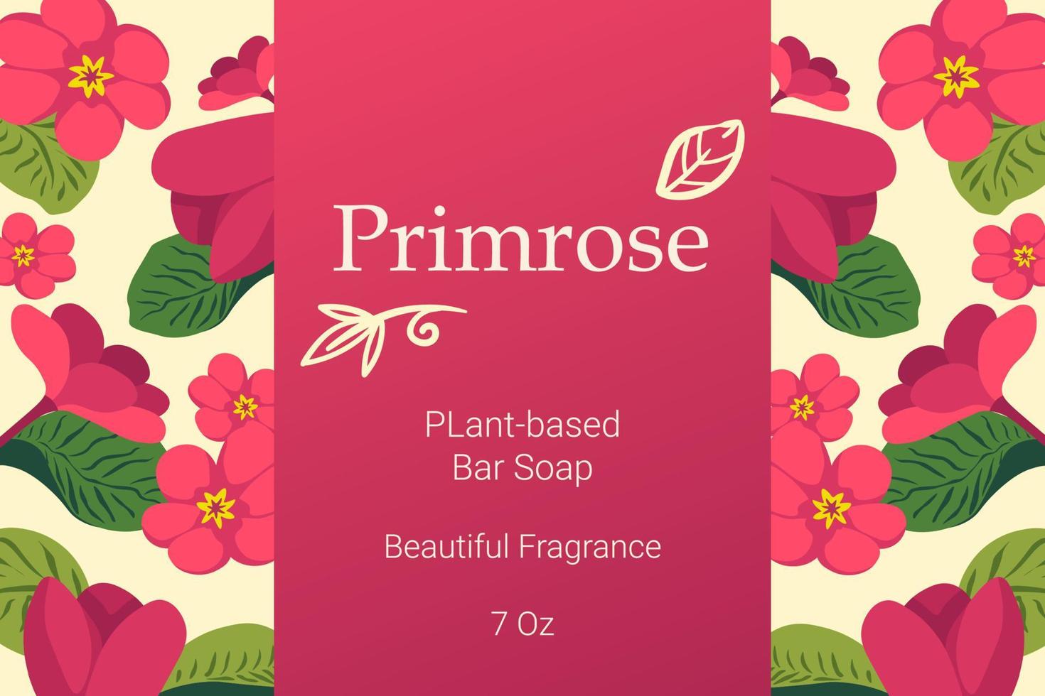 Primrose plant based bar soap, fragrance vector