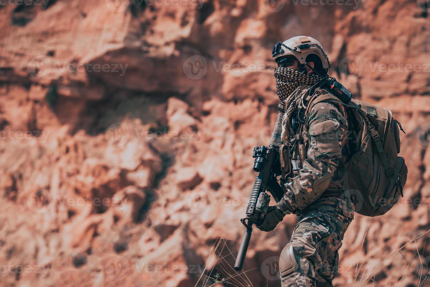 Soldiers of special forces on wars at the desert,Thailand people,Army soldier photo