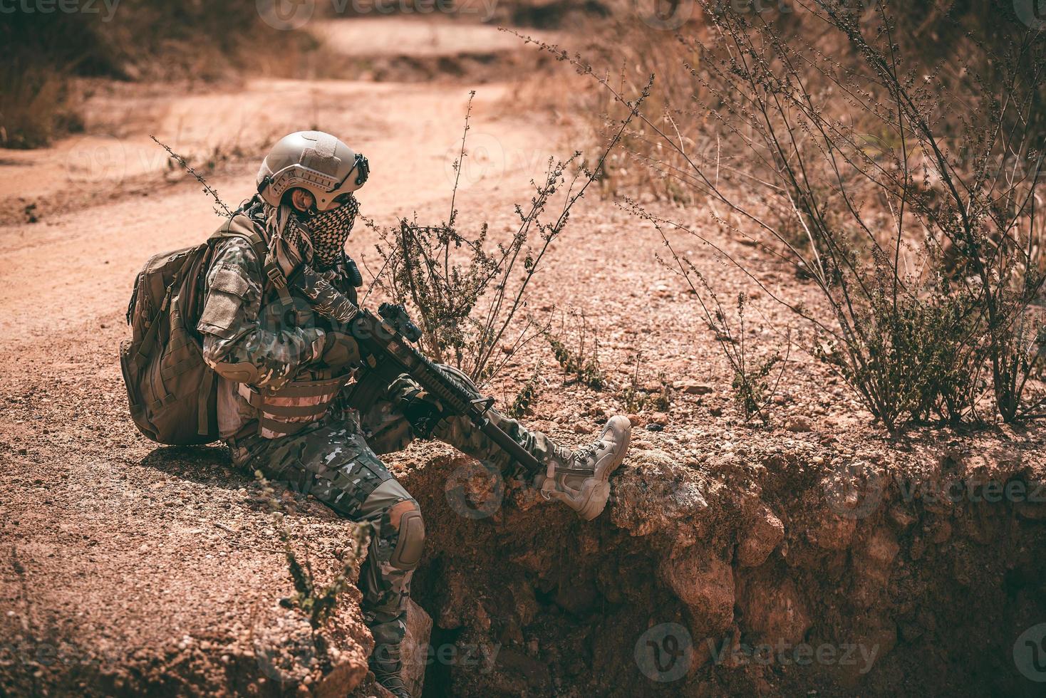 Soldiers of special forces on wars at the desert,Thailand people,Army soldier photo