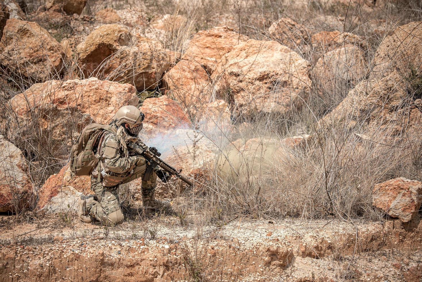 Soldiers of special forces on wars at the desert,Thailand people,Army soldier photo