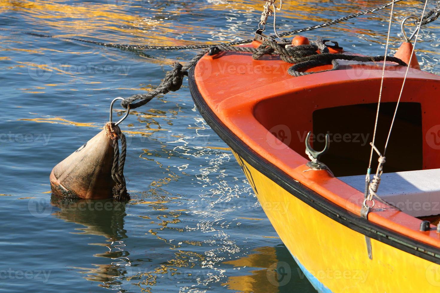 Berth on the seashore for mooring boats and yachts. photo