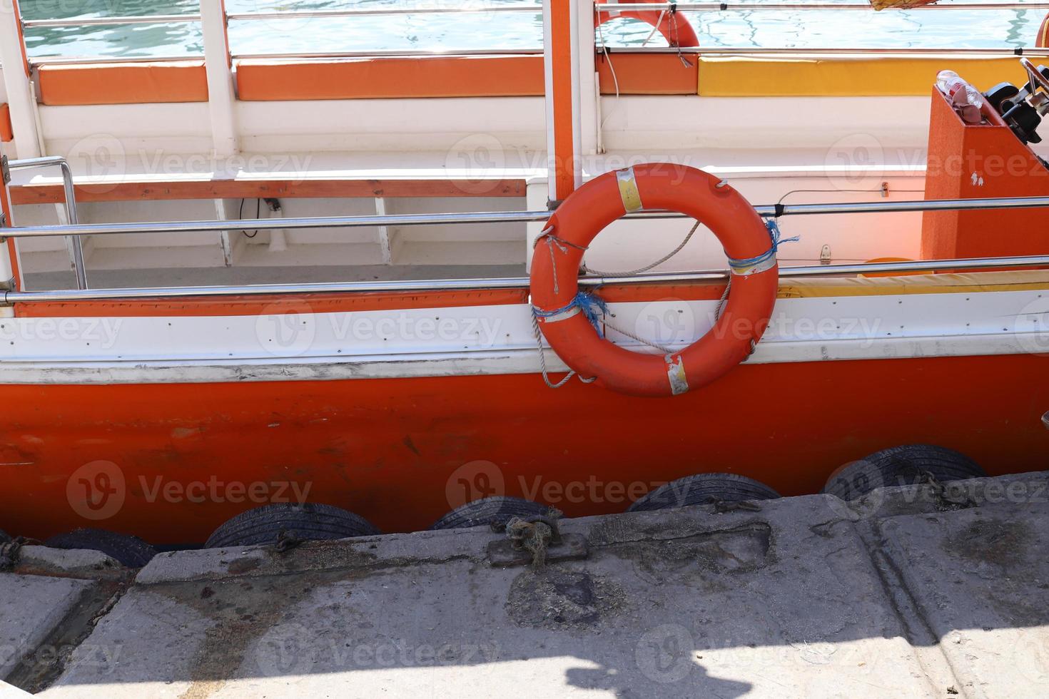 Berth on the seashore for mooring boats and yachts. photo