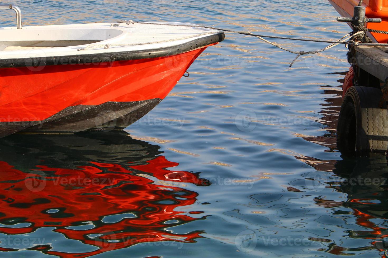 Berth on the seashore for mooring boats and yachts. photo