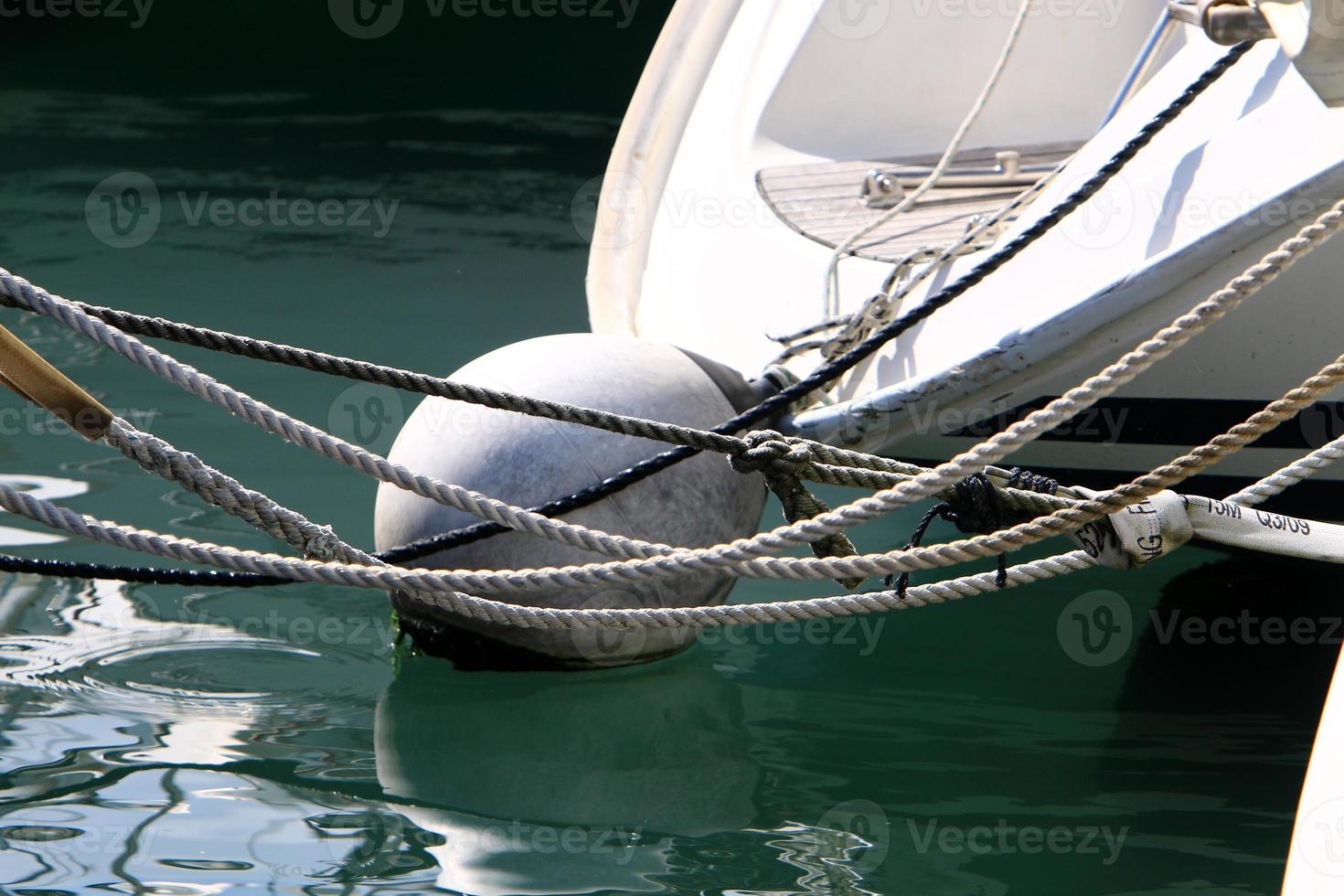 Berth on the seashore for mooring boats and yachts. photo