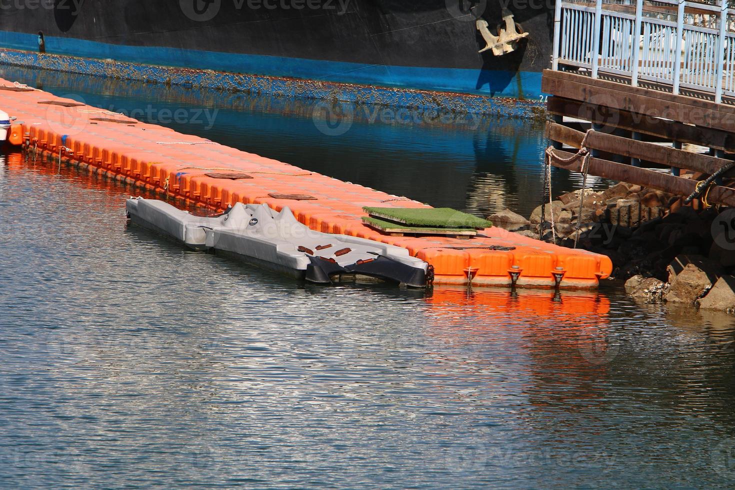 Berth on the seashore for mooring boats and yachts. photo