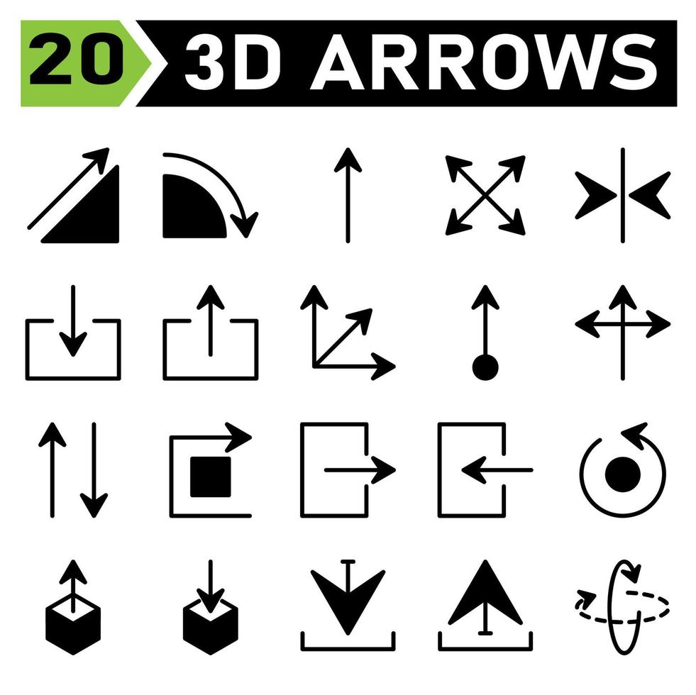 el conjunto de iconos de flechas incluye aumentar, aumentar, crecer, flechas, actualizar, girar, navegar, abajo, recto, ascendente, ascendente, expandir, cuatro, mover, abajo, espejo, alineación, horizontalmente, en cuadro vector