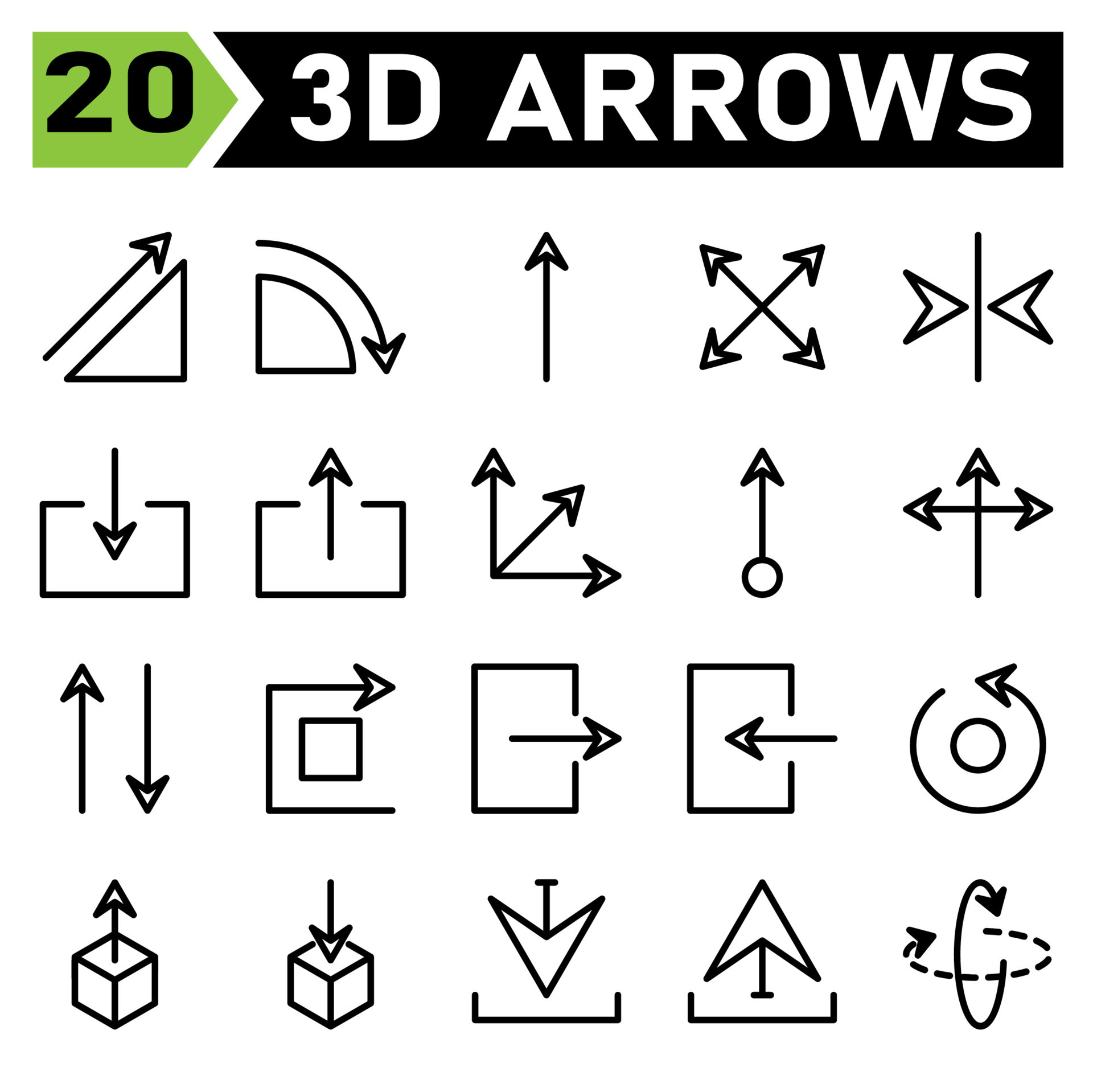 Arrows icon set include increase, increasing, grow, arrows, update