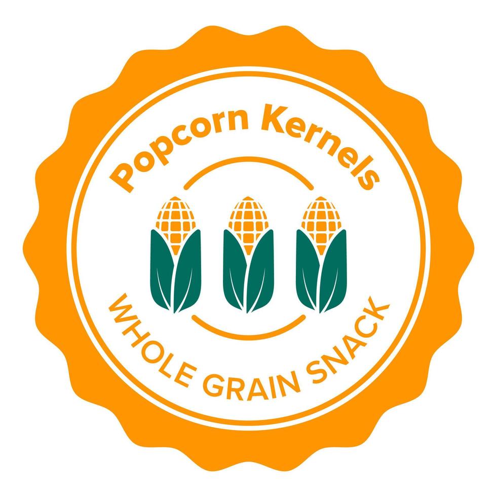 Healthy organic non gmo popcorn kernels labels vector