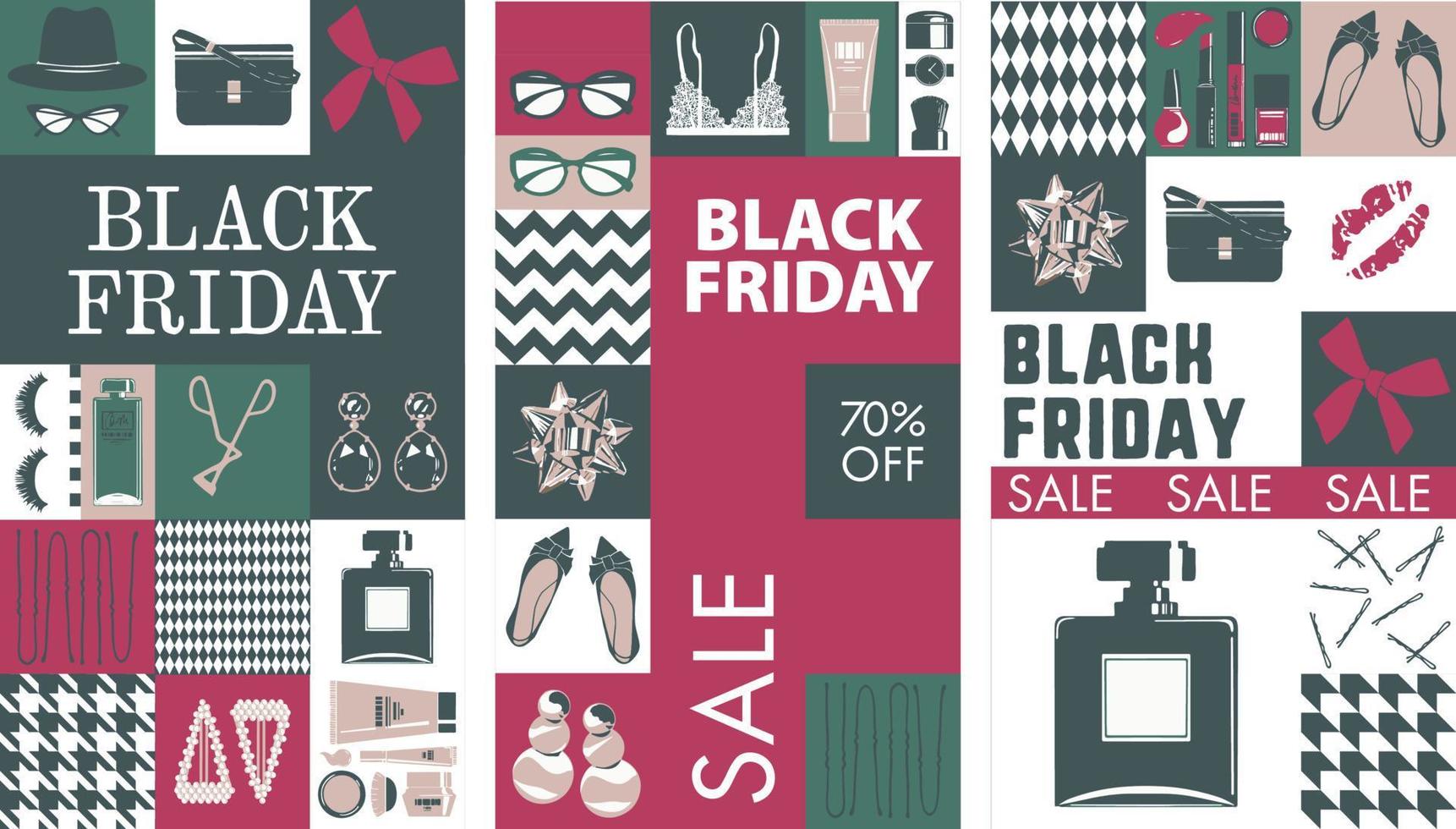 Sales and discounts for black Friday promo banner vector