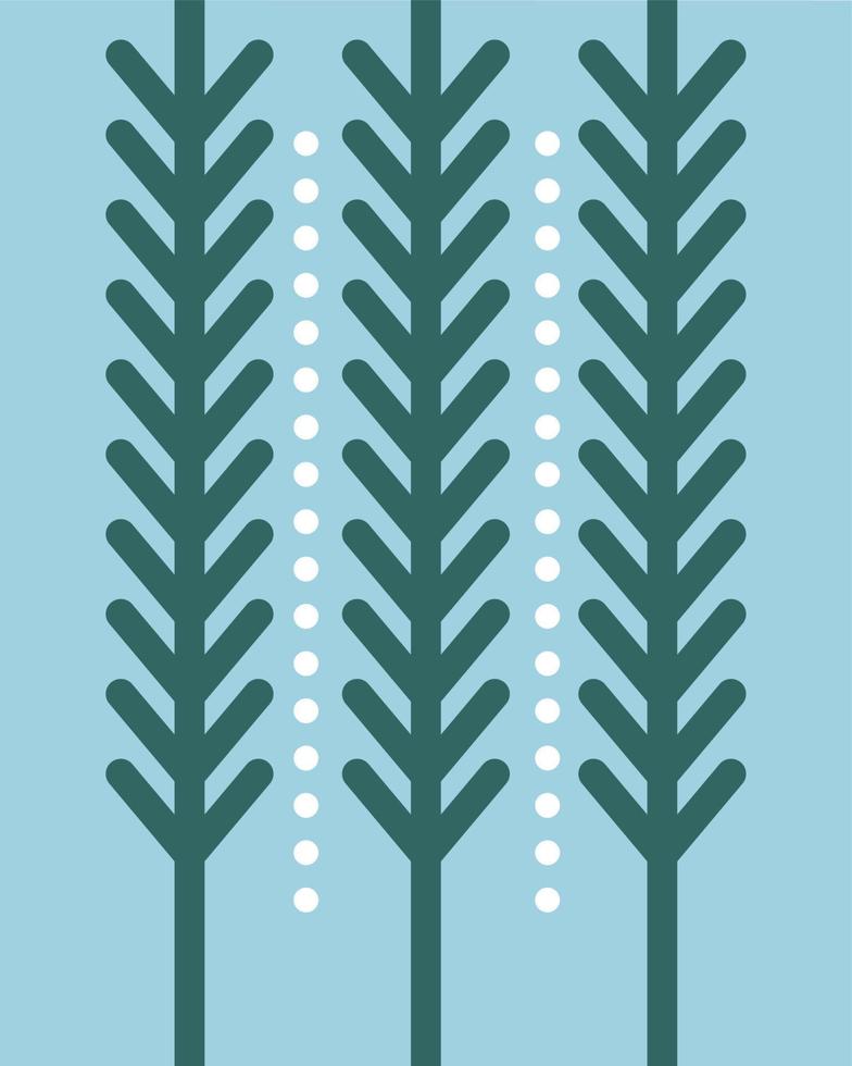 Pine tree branches, xmas symbol year celebration vector
