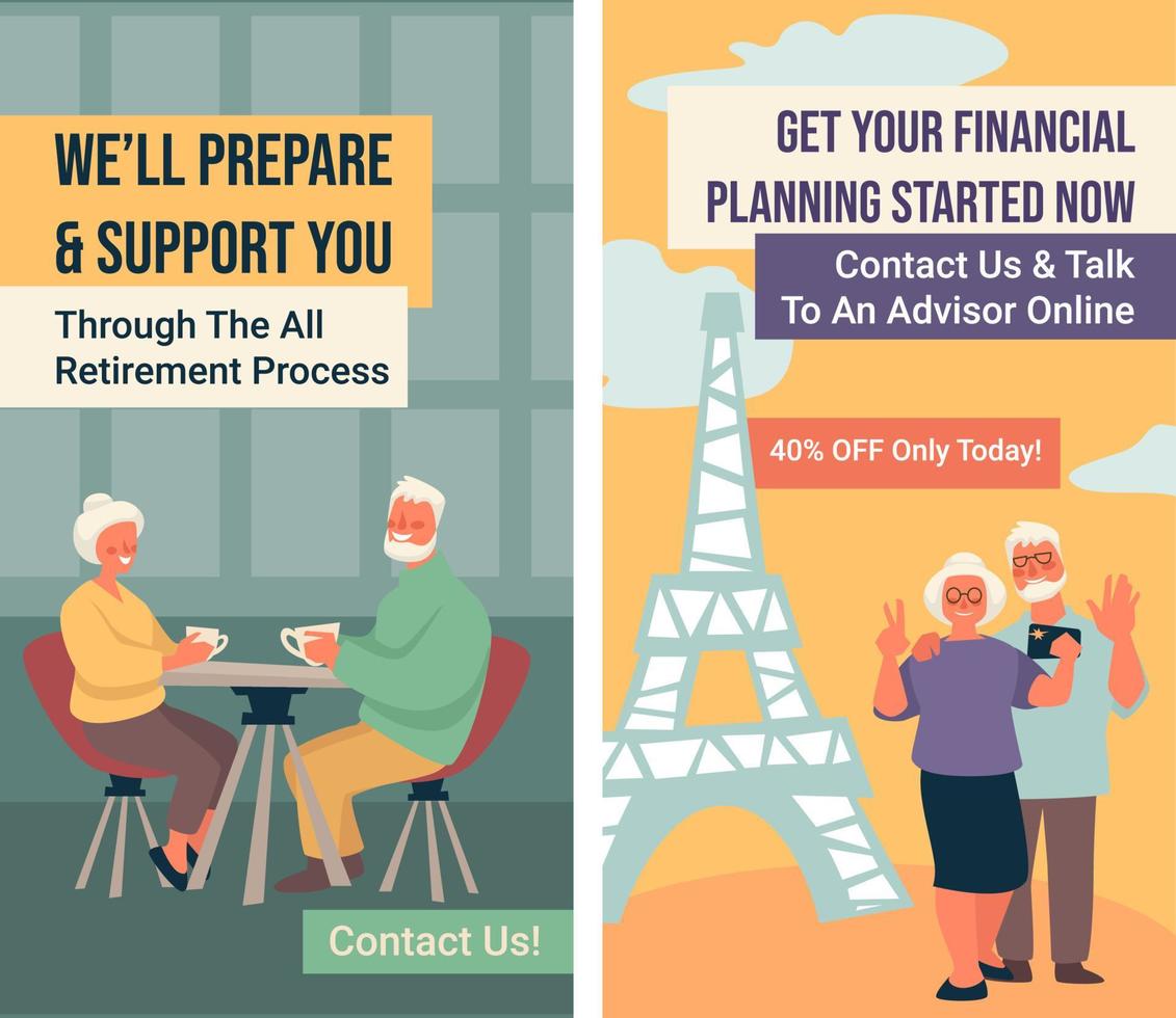 Get your financial planning started now banners vector