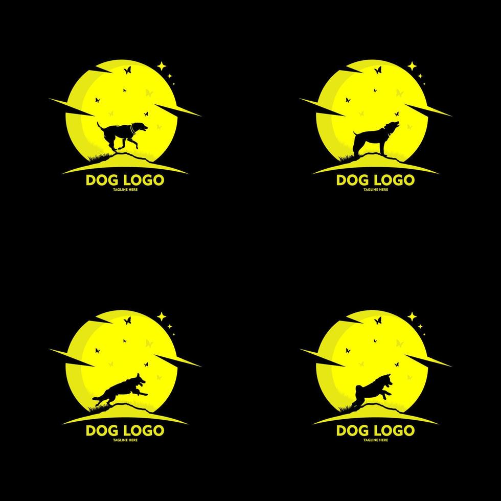 Vector logo on which an abstract image of a cute dog.