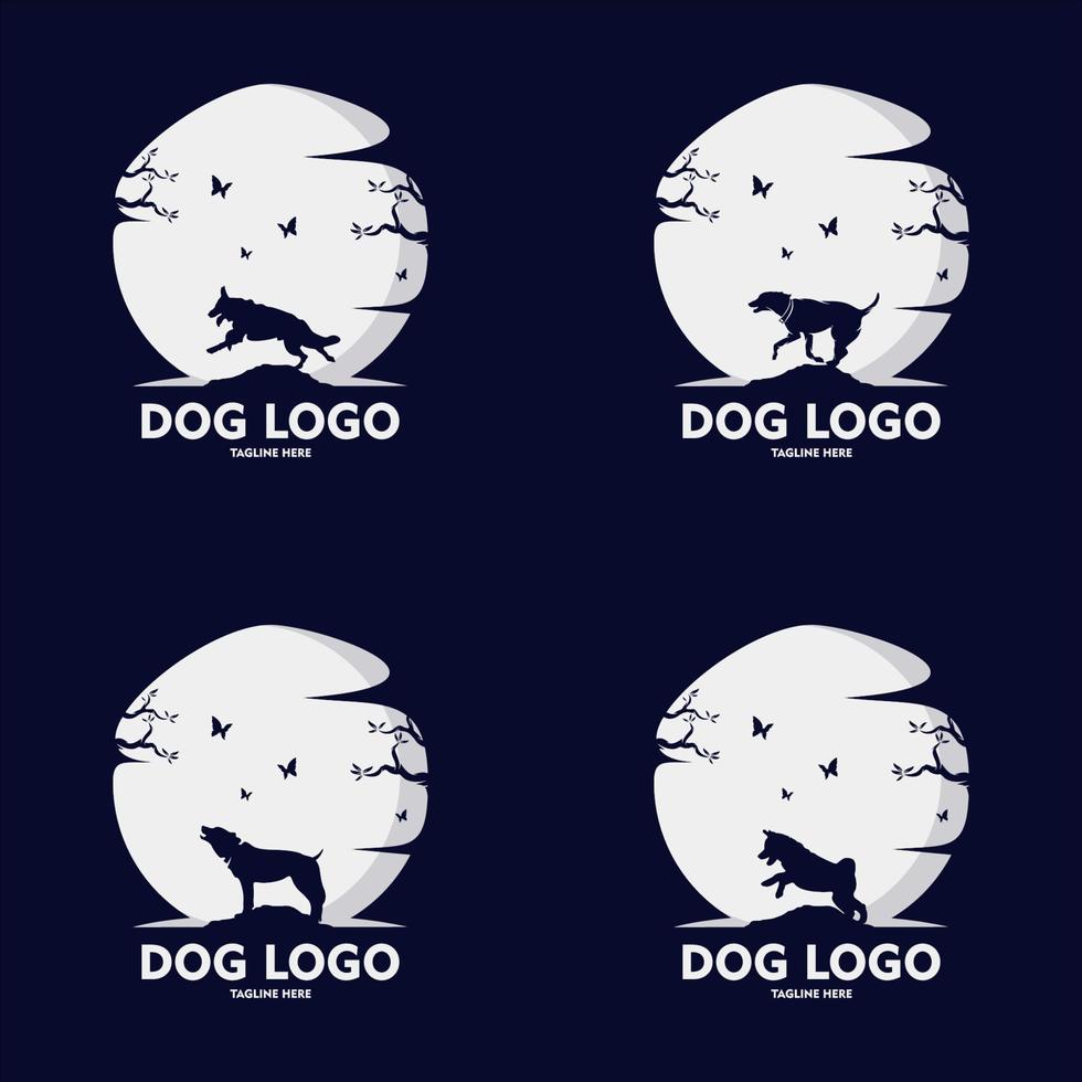 conjunto de plantilla de vector de diseño de logotipo de perro. vector de logotipo de icono de perro