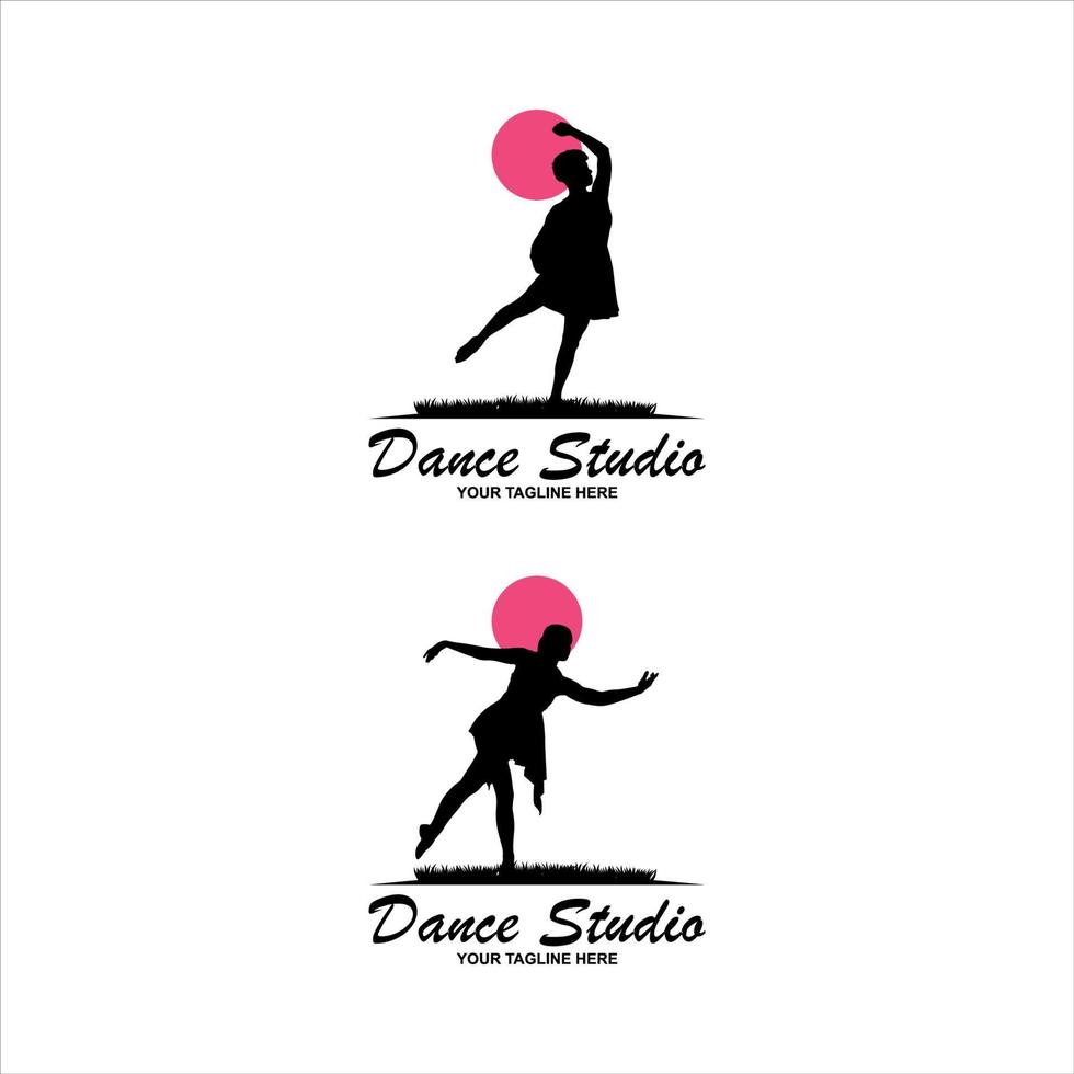 Dancing word with silhouettes vector
