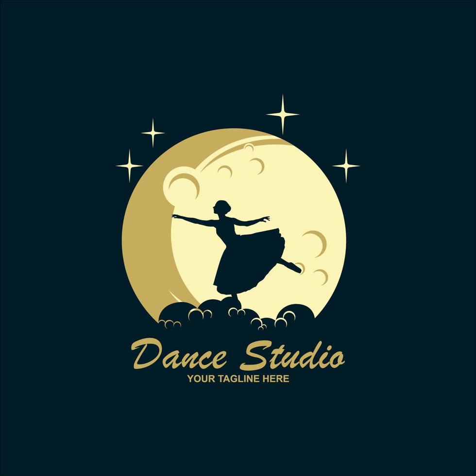 Dancer male and female silhouettes vector