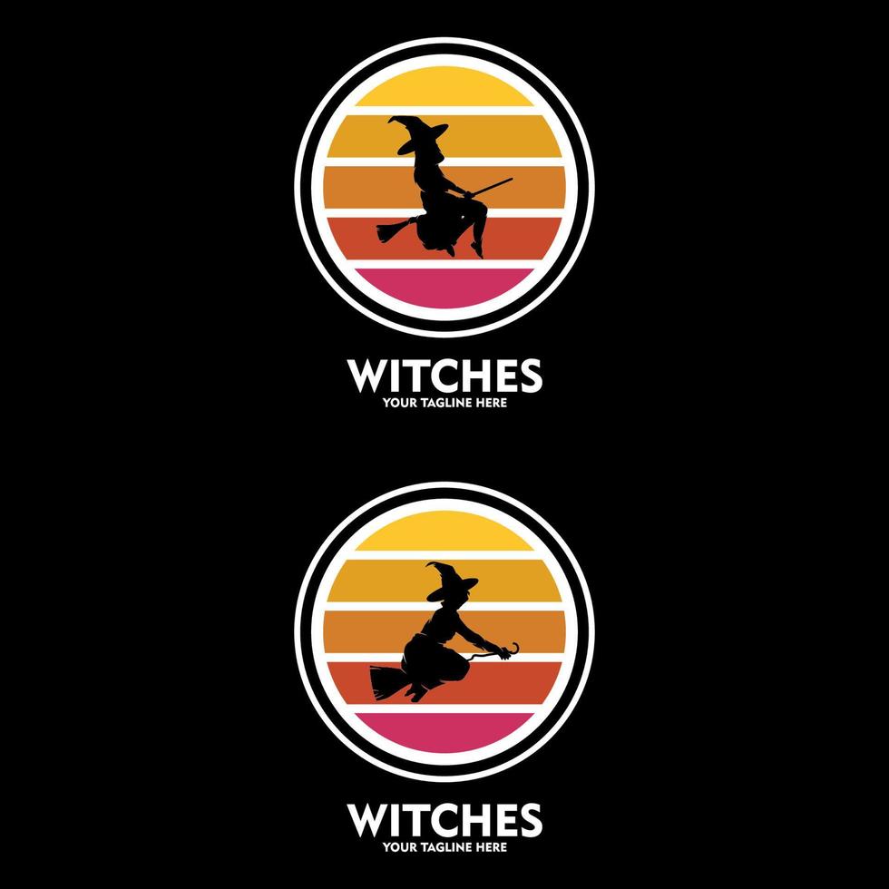 halloween witch silhouette vector