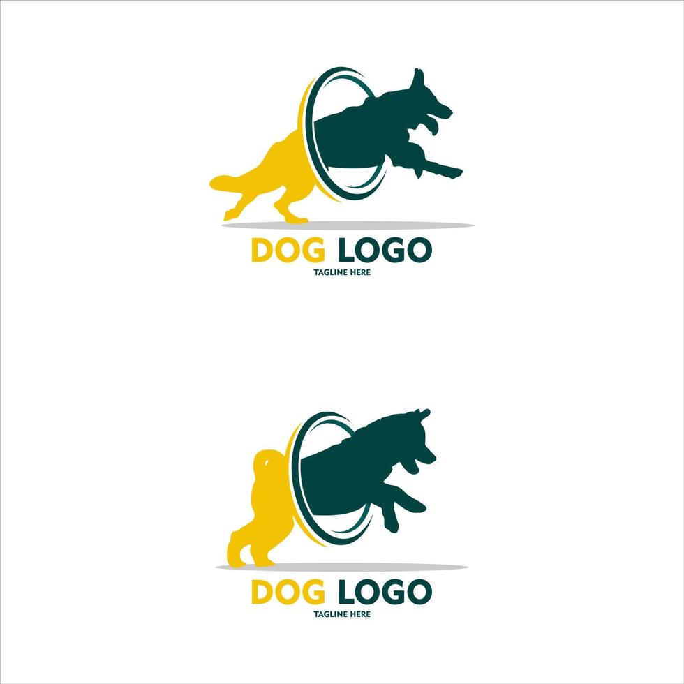 Vector logo on which an abstract image of a cute dog.