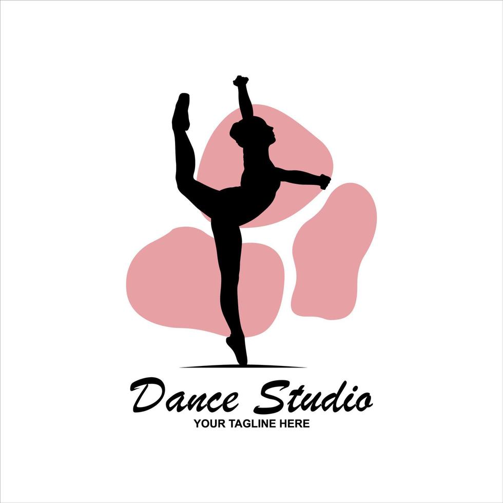 símbolo de elemento de plantilla de logotipo de estudio de danza de ballet con color degradado de lujo vector