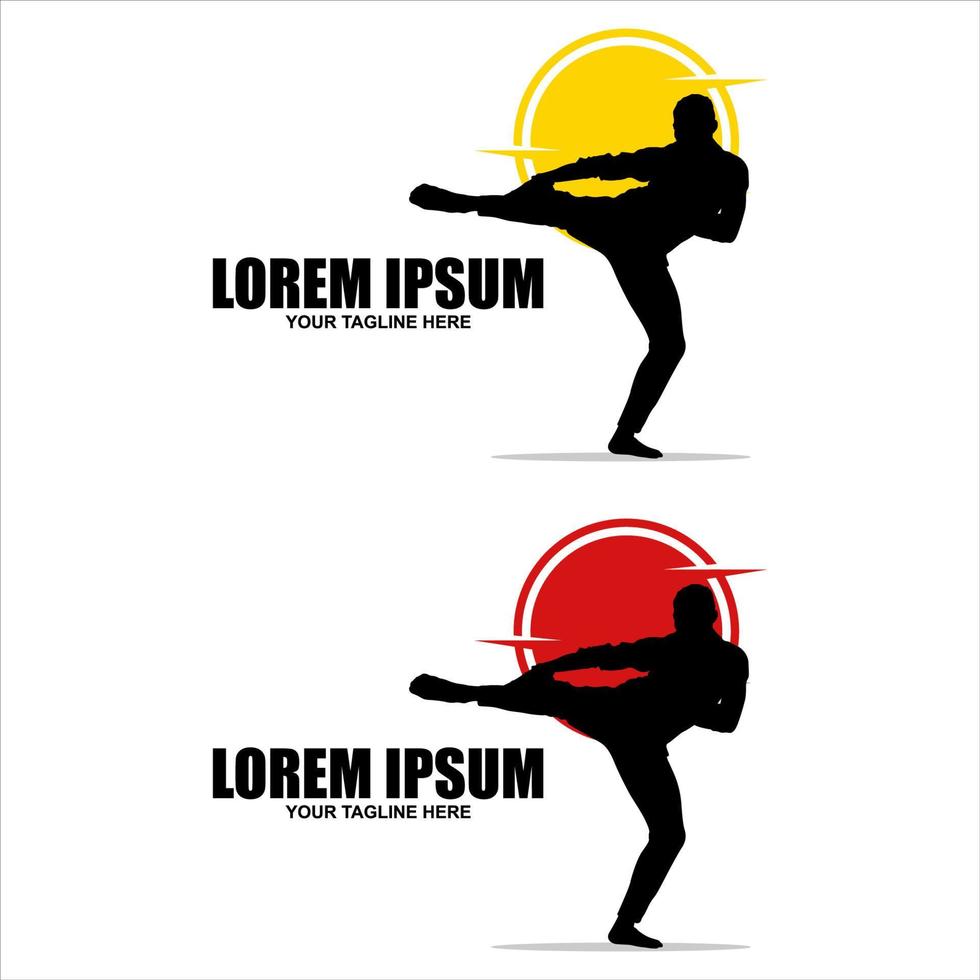 Karate fighter silhouette vector