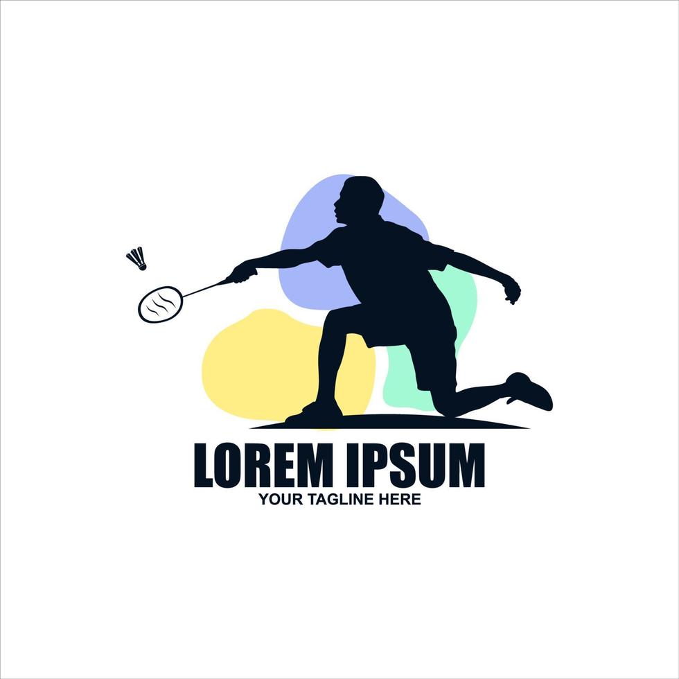 Men's badminton sports logo vector