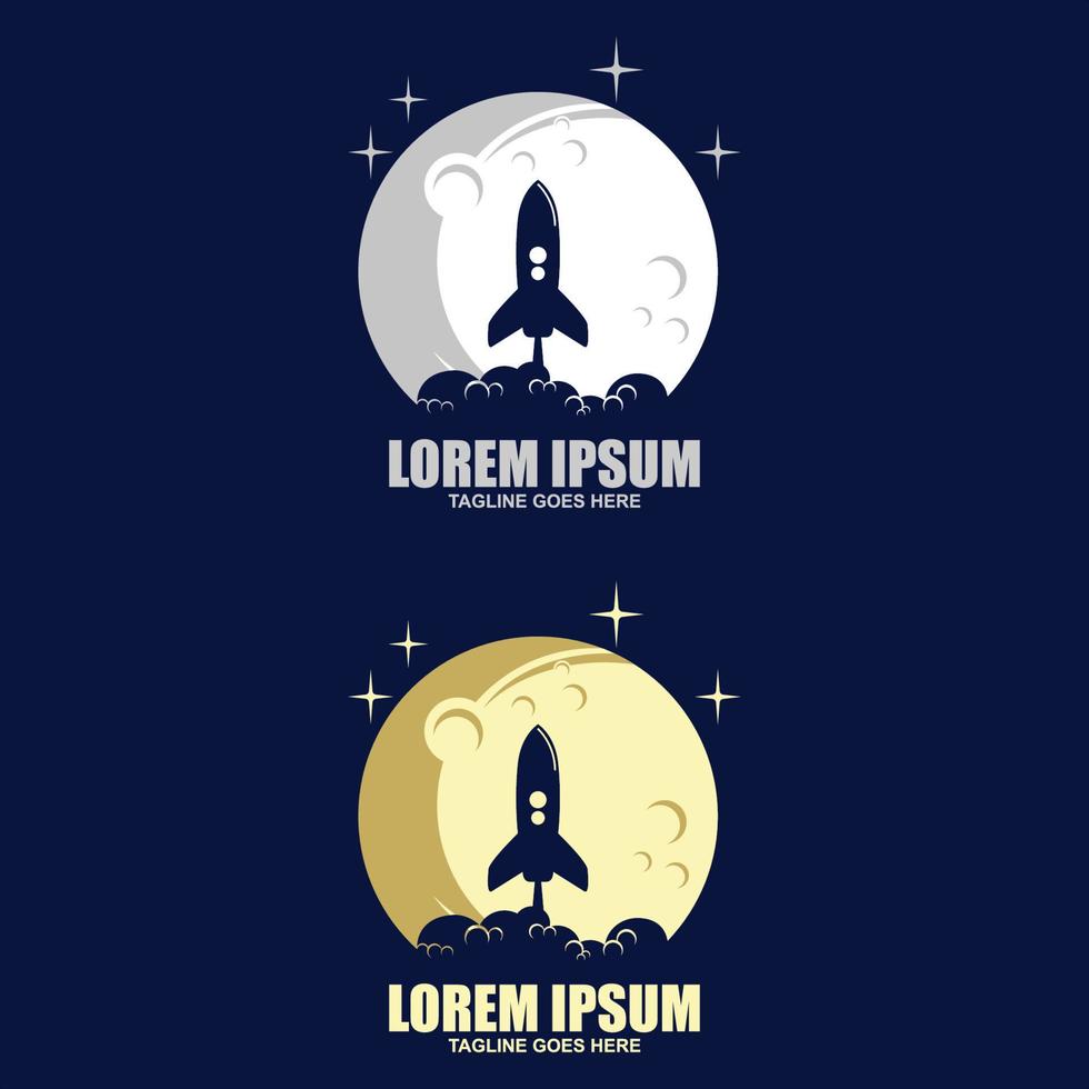 Vector rocket in circle icon concept logo design template illustration