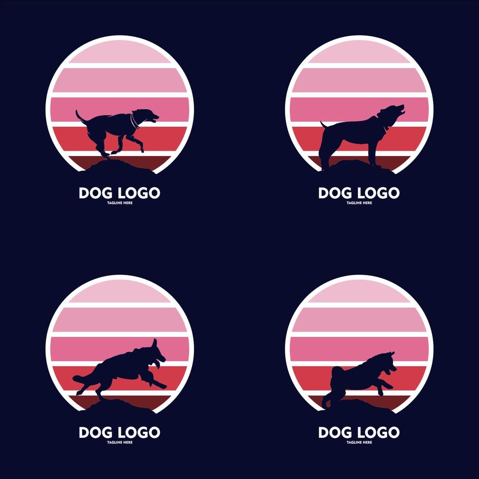 Vector logo on which an abstract image of a cute dog.