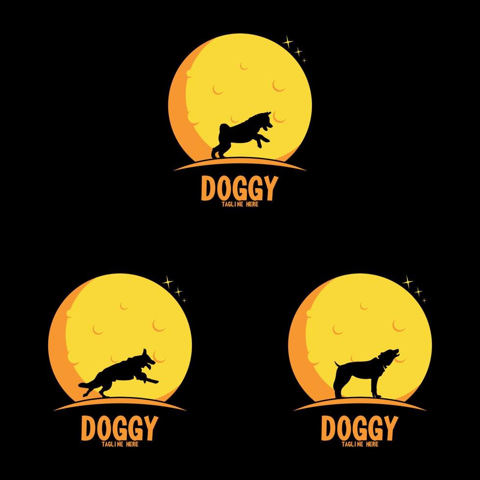 Set of Dog logo Design Vector Template. Dog icon logo vector