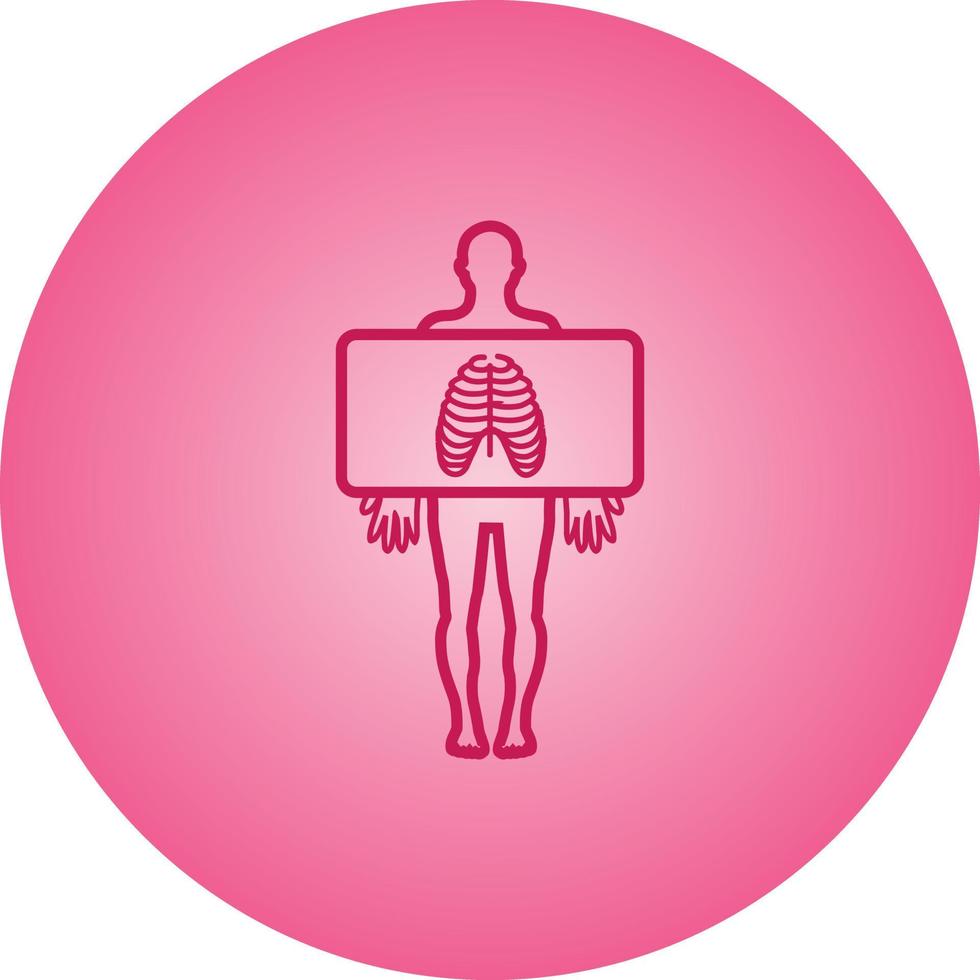 Chest X ray vector line icon