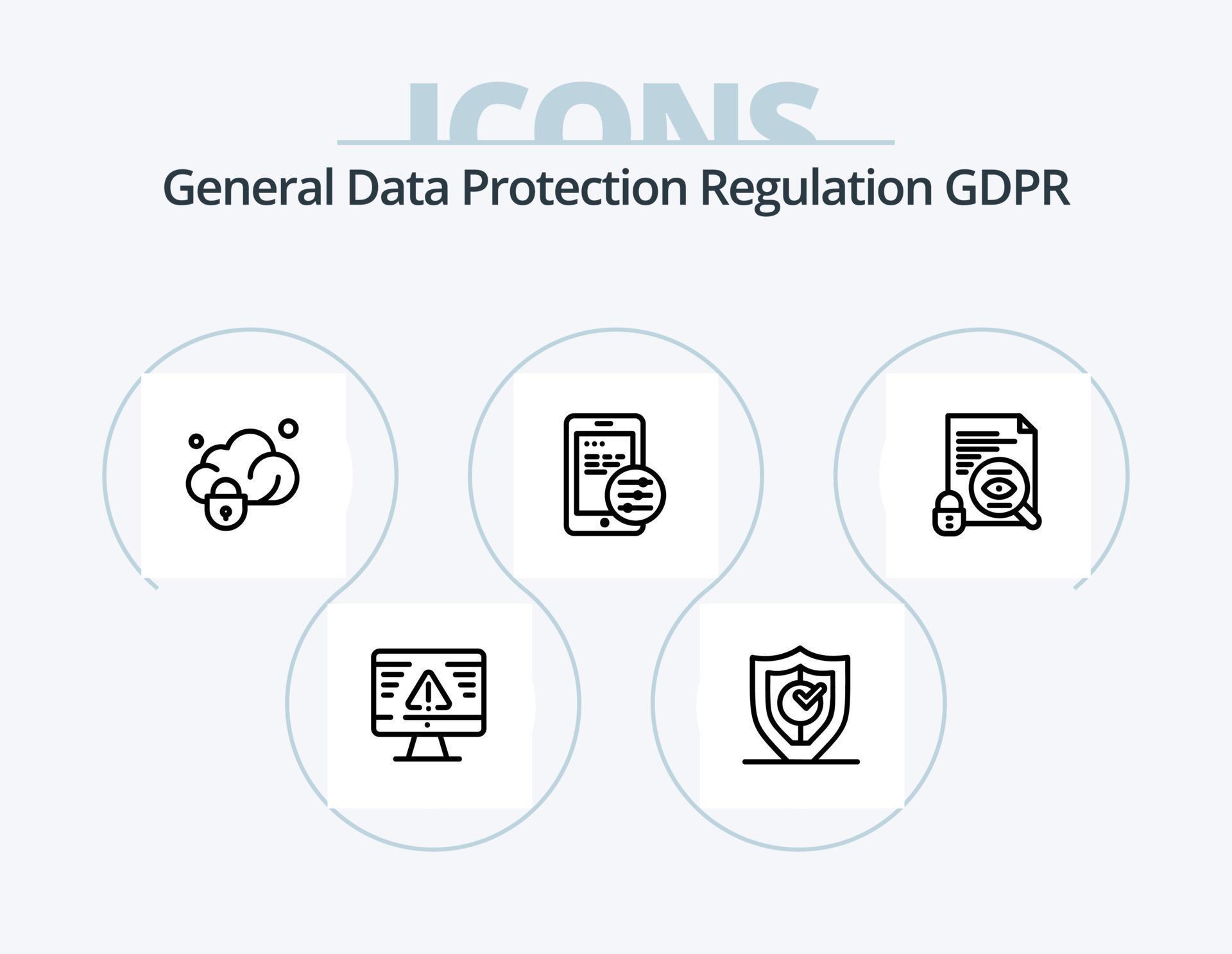 Gdpr Line Icon Pack 5 Icon Design. surveillance. folder. protection