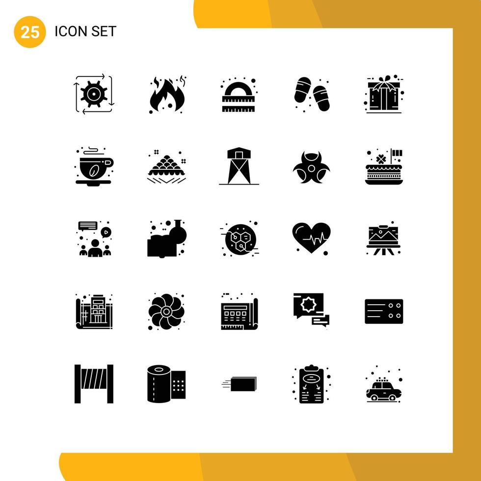 Pictogram Set of 25 Simple Solid Glyphs of ecommerce footwear drawing flip flops study Editable Vector Design Elements