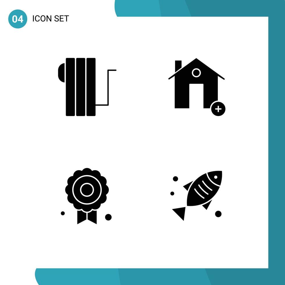 User Interface Solid Glyph Pack of modern Signs and Symbols of appliances certificate heater estate quality Editable Vector Design Elements