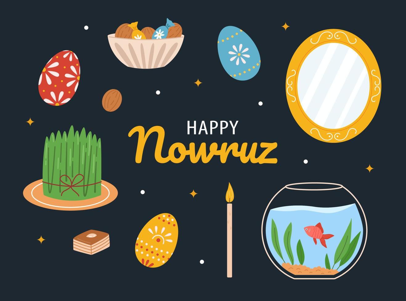 conjunto feliz nowruz vector