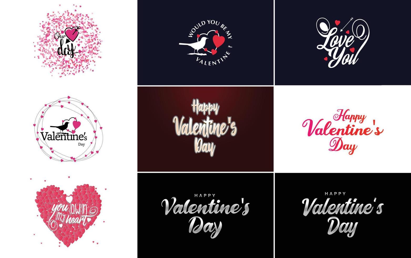 Happy Valentine's Day typography poster with handwritten calligraphy text. isolated on white background vector