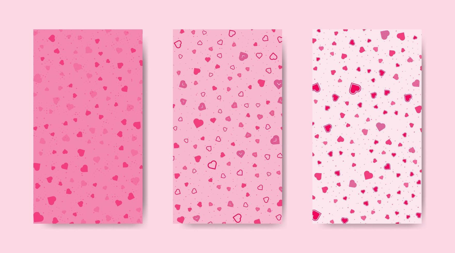 Flat design with heart and love elements for valentines day pattern collection vector