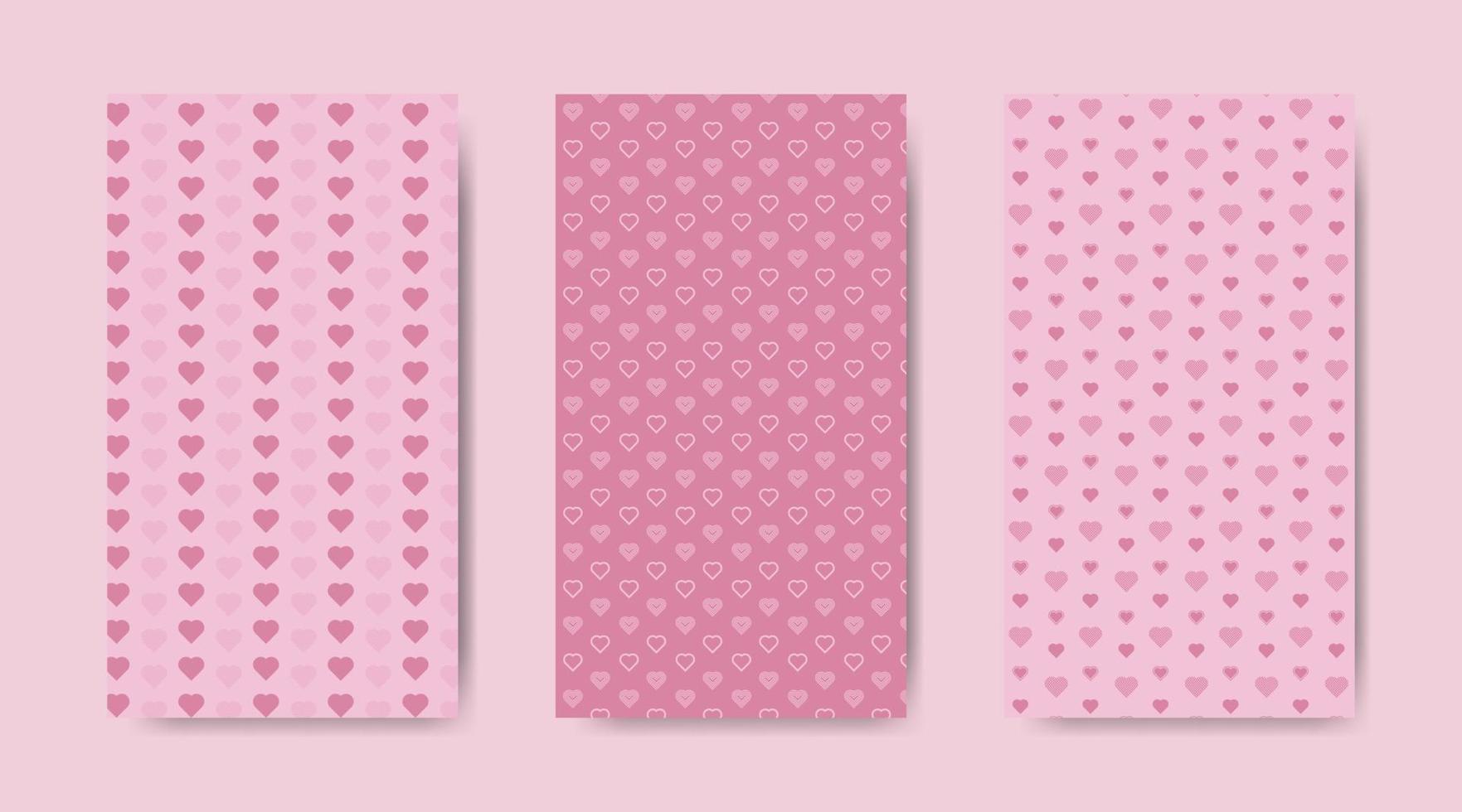 diseño plano con elementos de corazón y amor para la colección de patrones del día de san valentín vector