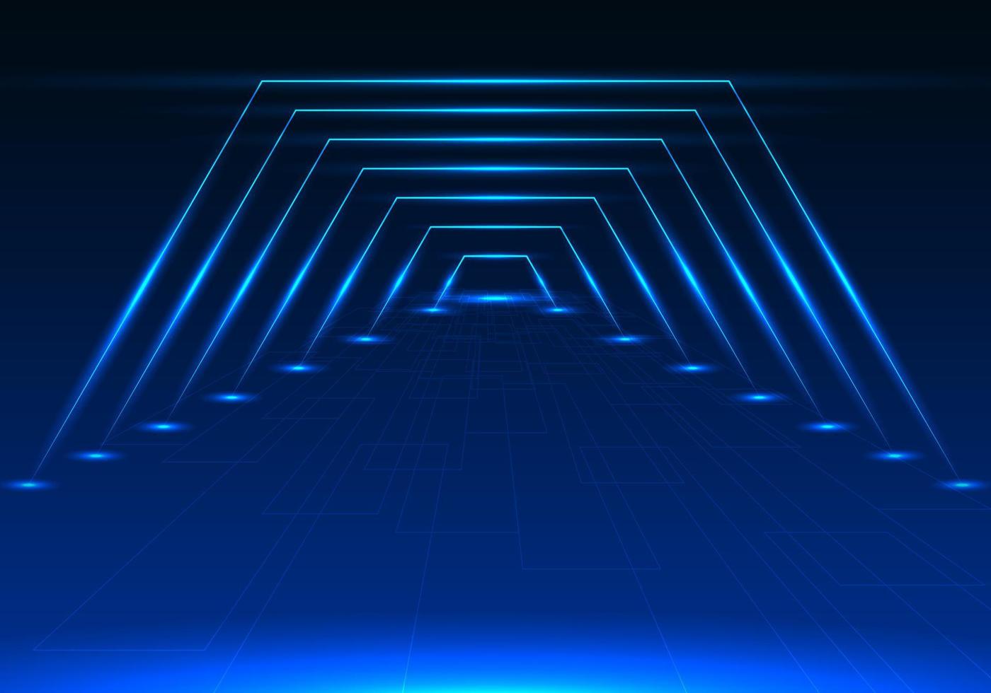 Technology corridor represents the network of the Internet system for maximum efficiency. Use geometric lines to add interest. vector