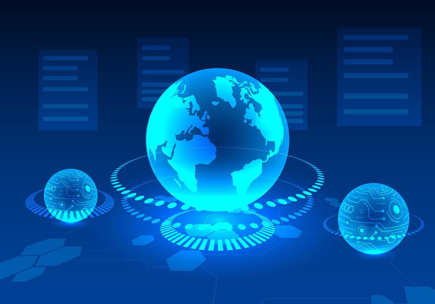Background Technology global is something that develops people around the world to progress and be more comfortable. Both in business to be successful and reach the goal quickly With good technology vector