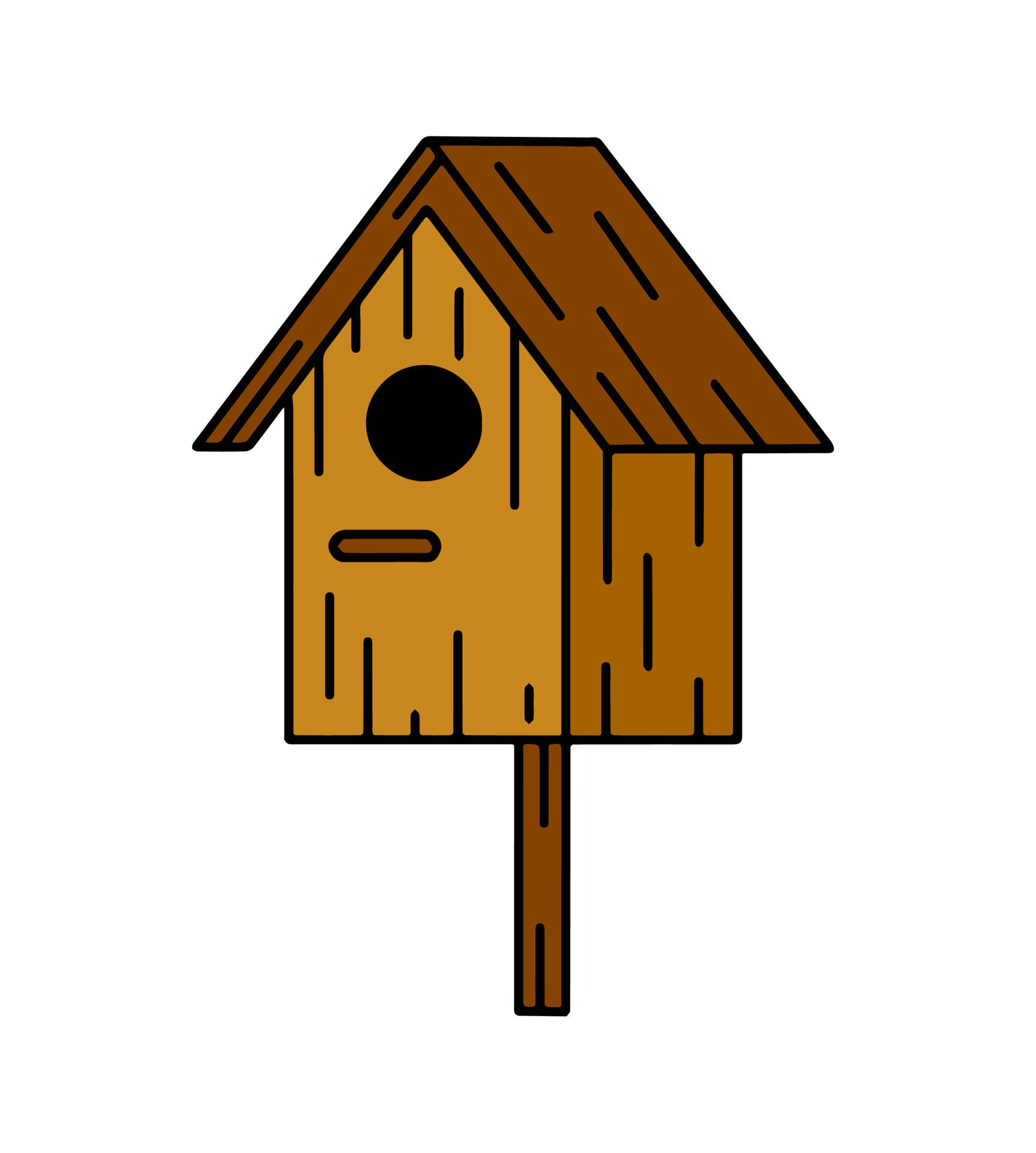 pajarera de madera. casa para pájaro. nido casero para animales.  ilustración de dibujos animados de contorno 17529201 Vector en Vecteezy