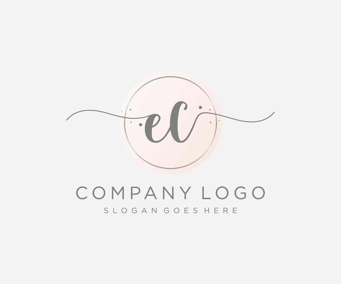 Initial EC feminine logo. Usable for Nature, Salon, Spa, Cosmetic and Beauty Logos. Flat Vector Logo Design Template Element.