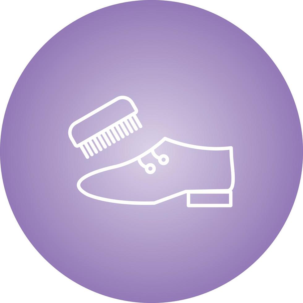 Beautiful Shoe And Brush Line Vector Icon
