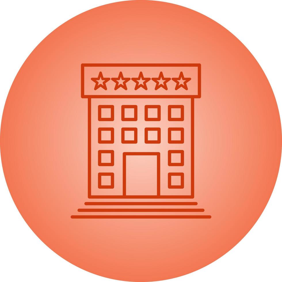 hermoso icono de línea de vector de hotel de cinco estrellas